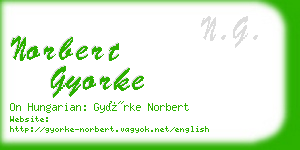 norbert gyorke business card